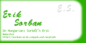 erik sorban business card